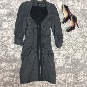 RARE Bebe scrunched zipper dress